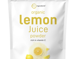 Organic Lemon Juice powder, 10 Ounce | 100% Natural Fruit Powder | Cold Pressed Lemons Source | No Sugar & Additives | Great Flavor for Drinks, Smoothie, & Beverages | Non-GMO & Vegan Friendly